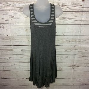 Athleta Reversible Gray Stripped Dress Sz S